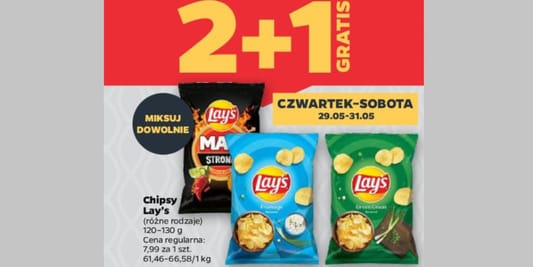 Netto: 2+1 GRATIS na chipsy Lay’s 29.05.2025