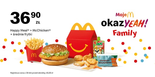 McDonald's: 36,90 zł Happy Meal®+McChicken®+średnie frytki 09.06.2025
