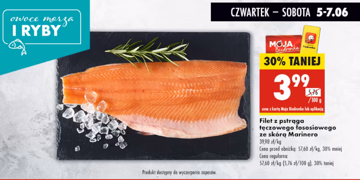 Biedronka: -30% na filet z pstrąga tęczowego łososiowego