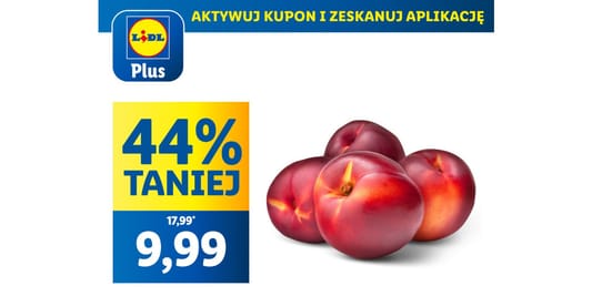 Lidl: KUPON -44% na nektarynki 09.06.2025