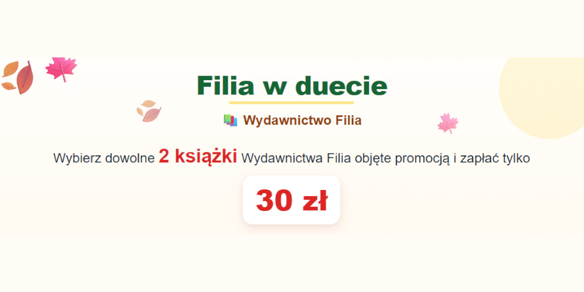 TaniaKsiazka.pl:  Filia w duecie - 2 książki za 30 zł 22.10.2026