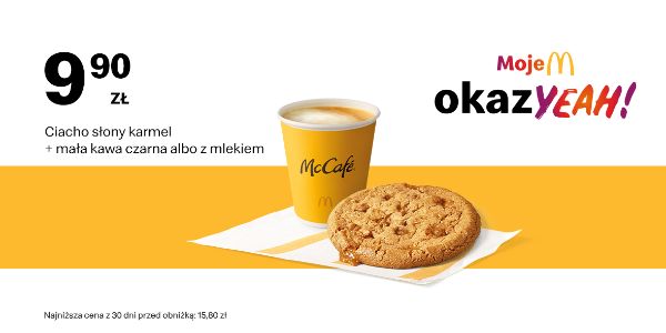 McDonald's: 9,90 zł Ciacho słony karmel + mała kawa 16.09.2024