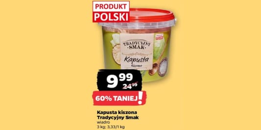 Netto: -60% na kapustę kiszoną Tradycyjny Smak 01.12.2025