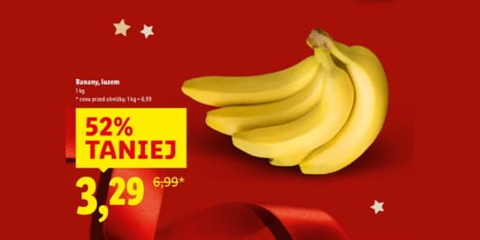 Lidl: -52% na banany 06.12.2025