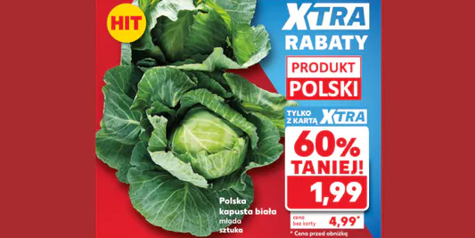 Kaufland: -60% na polską kapustę białą młodą 11.06.2026