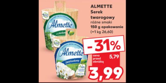 Kaufland: -31% na serek  twarogowy Almette 21.11.2024