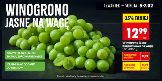Biedronka: -35% na winogrono jasne 05.02.2026