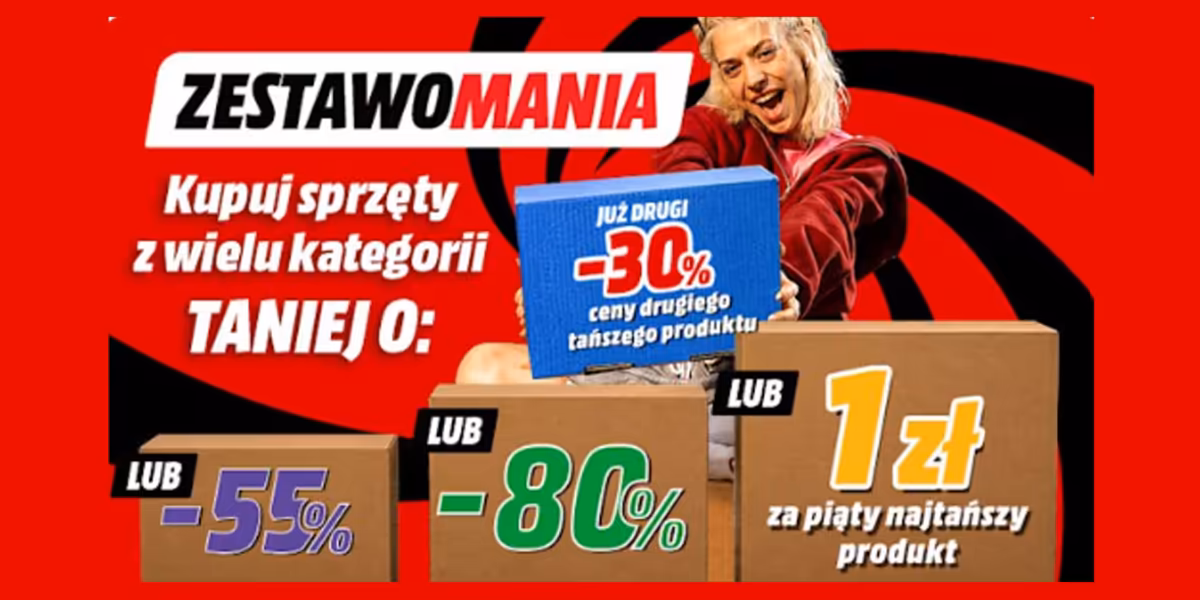 Media Markt: Do -80% lub 5. produkt  za 1 zł