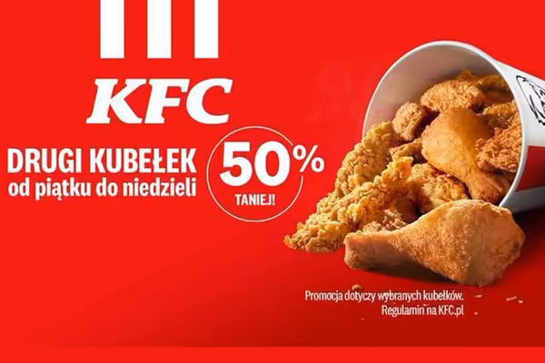 KFC: -50% na drugi kubełek  w KFC