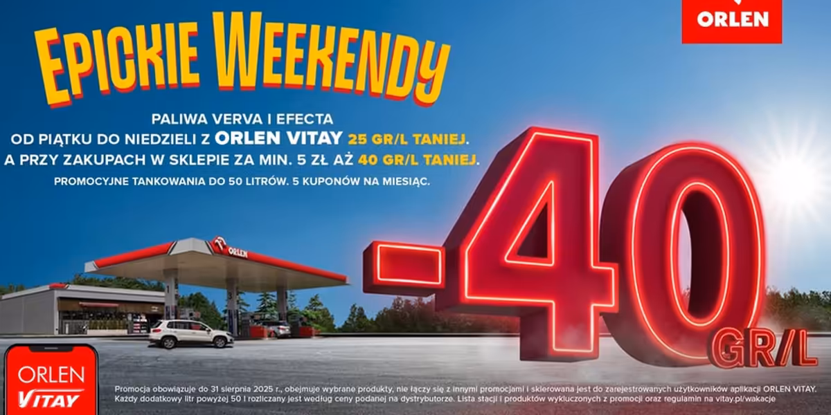 ORLEN: Do -40 gr/l na paliwo na stacjach Orlen