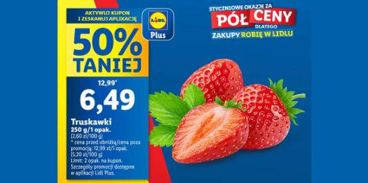 Lidl: KUPON -50% na truskawki 13.01.2025