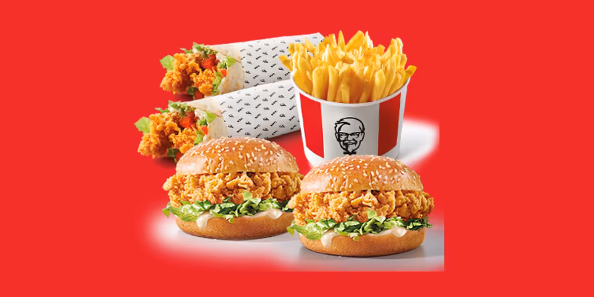 KFC: 49,99 zł 2x Zinger Burger + 2x Twister + Kubełek Frytek