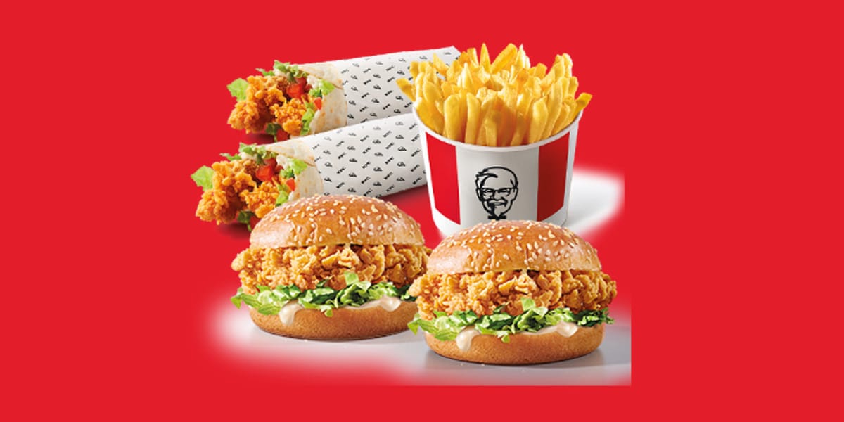 KFC: 49,99 zł 2x Zinger Burger + 2x Twister + Kubełek Frytek