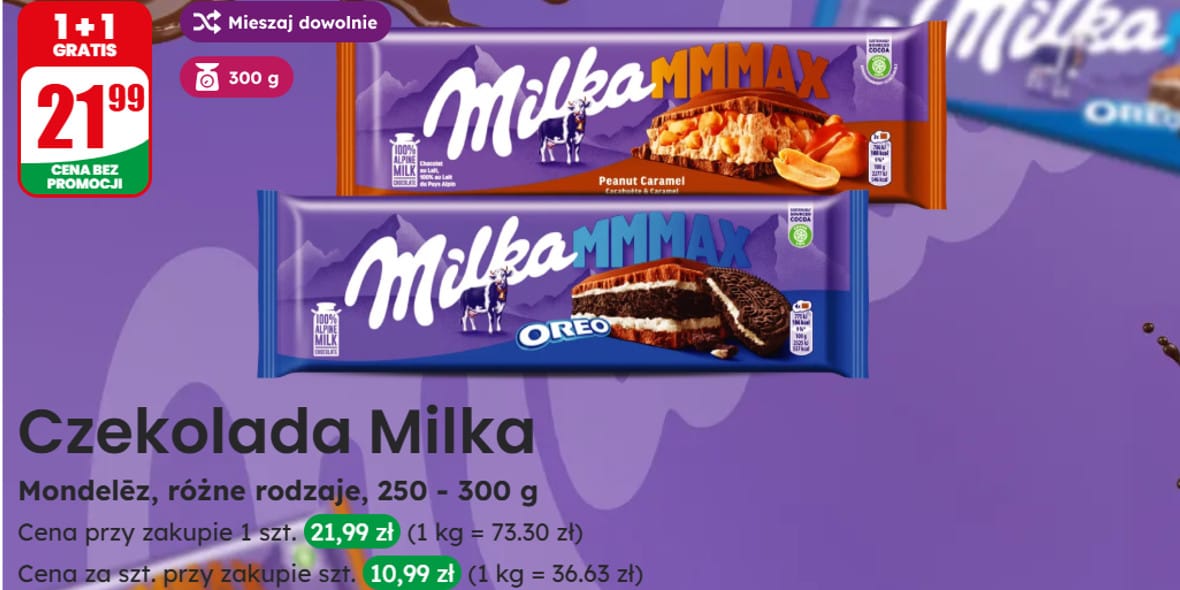 Dino: 1+1 GRATIS na czekoladę Milka MMMAX 19.05.2025