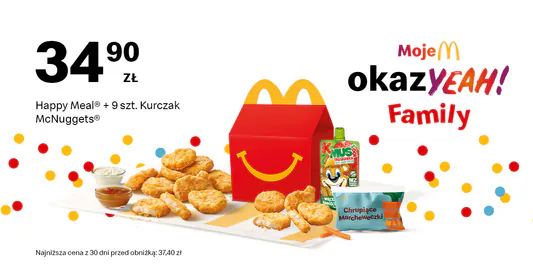 McDonald's: 34,90 zł Happy Meal®+9 szt. Kurczak McNuggets® 28.04.2025