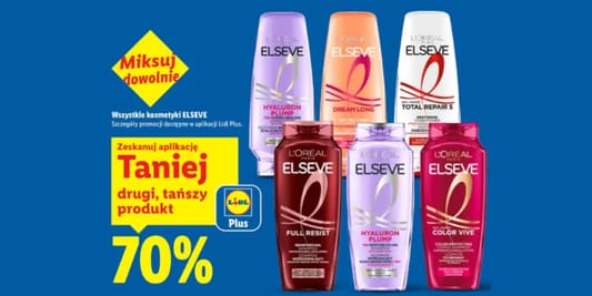 Lidl: KUPON -70% na szampony Elseve 16.03.2026