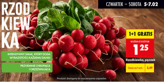 Biedronka: 1+1 GRATIS na rzodkiewkę 05.02.2026