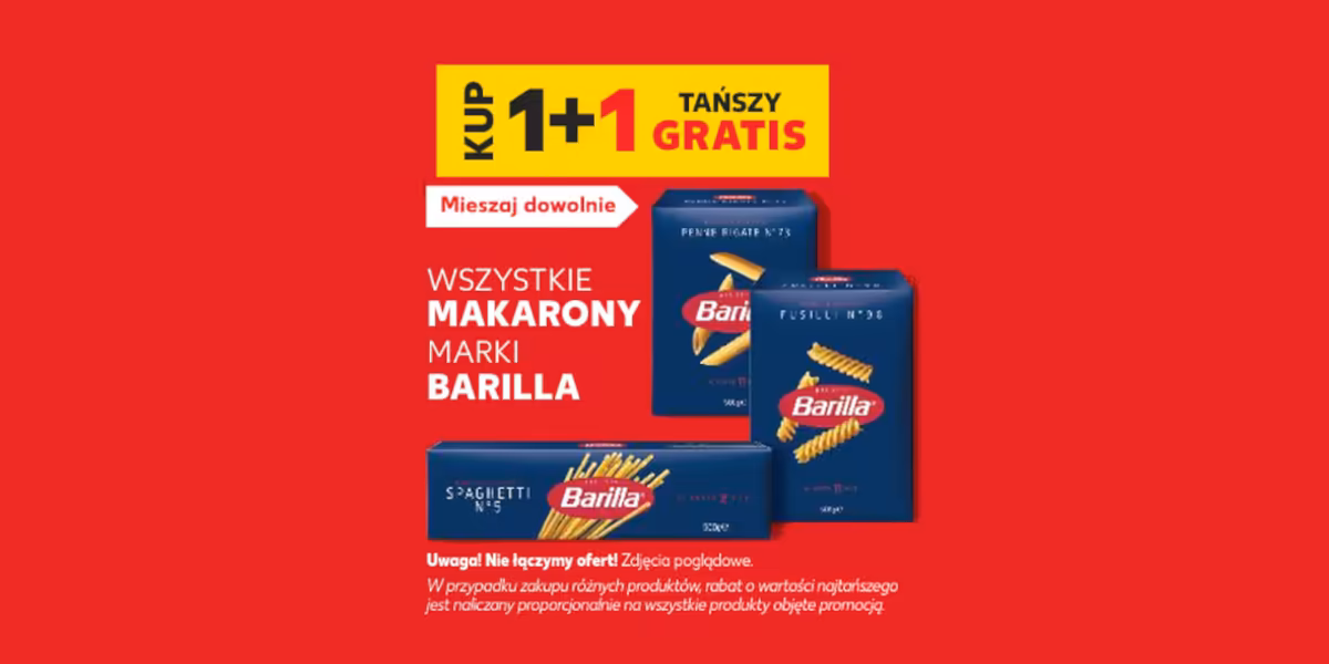 Kaufland: 1+1 GRATIS na makarony BARILLA