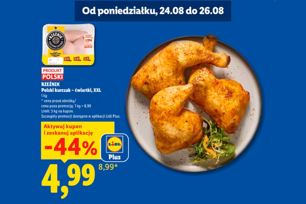 Lidl: KUPON -44% na ćwiartki z kurczaka