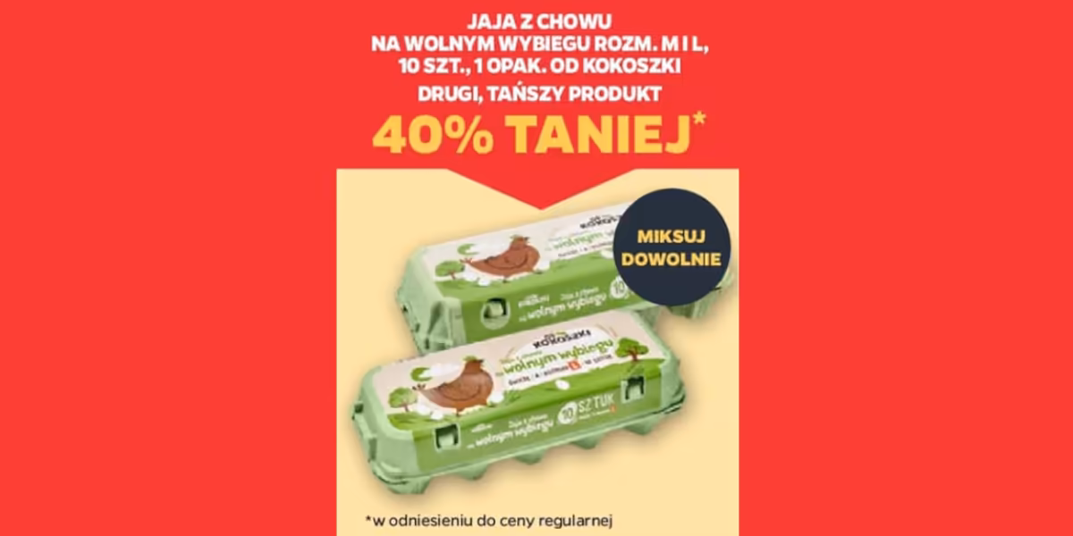 Netto: -40% na jaja z chowu na wolnym wybiegu Od Kokoszki
