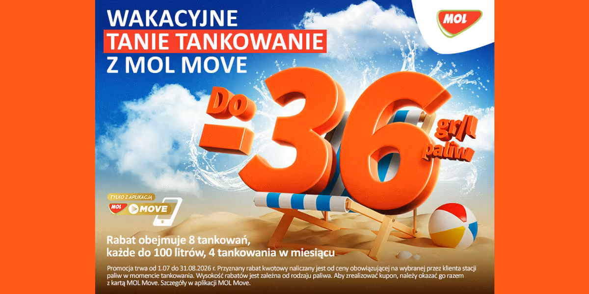 MOL: Do -36 gr/l z aplikacją MOL Move