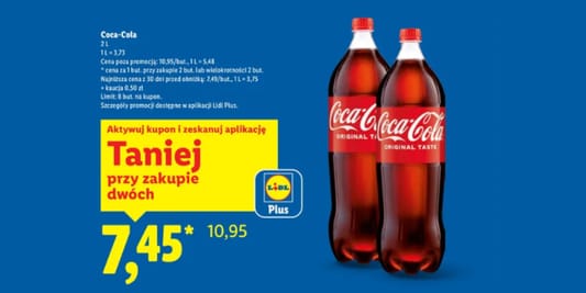 Lidl: KUPON 7,45 zł za napój Coca-Cola 16.03.2026
