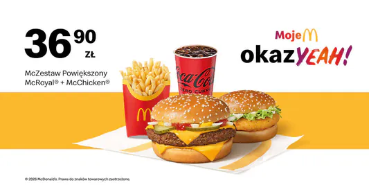 McDonald's: 36,90 zł McZestaw Powiększony McRoyal®+ McChicken® 13.04.2026