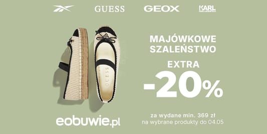 eobuwie.pl: KOD rabatowy -20% EXTRA na wybrane produkty 24.04.2025