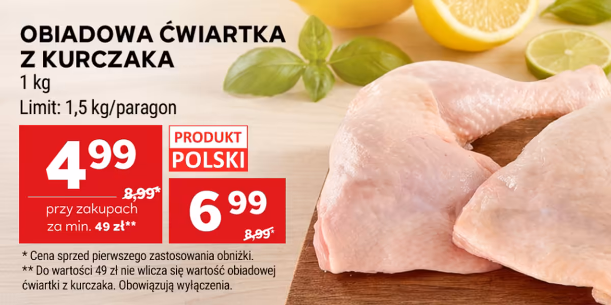 Stokrotka Supermarket: Od 4,99 zł za ćwiartkę kurczaka, 1 kg