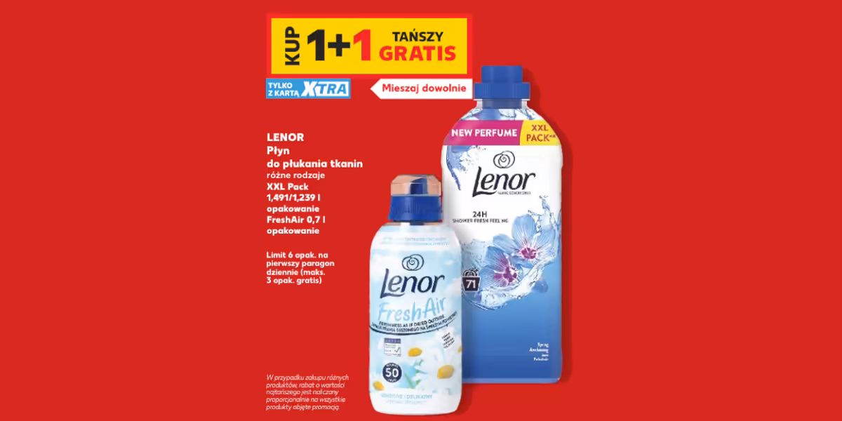 Kaufland: 1+1 GRATIS na płyn do płukania tkanin Lenor