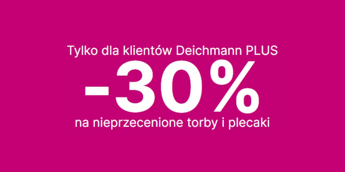 Deichmann: -30% na nieprzecenione torby i plecaki 20.05.2025