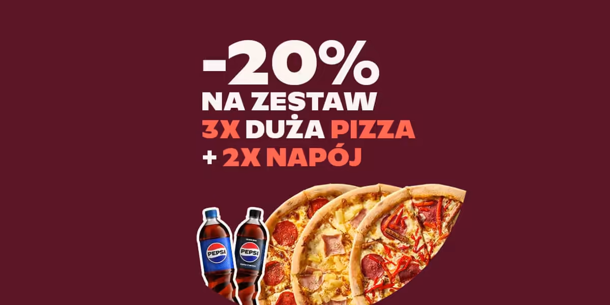Da Grasso: -20% na zestaw 3x Pizza 42cm + 2x Napój