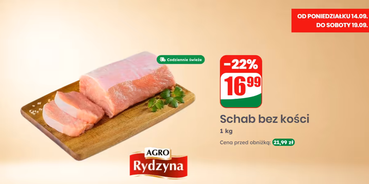 Dino: 16,99 zł/kg za schab bez kości