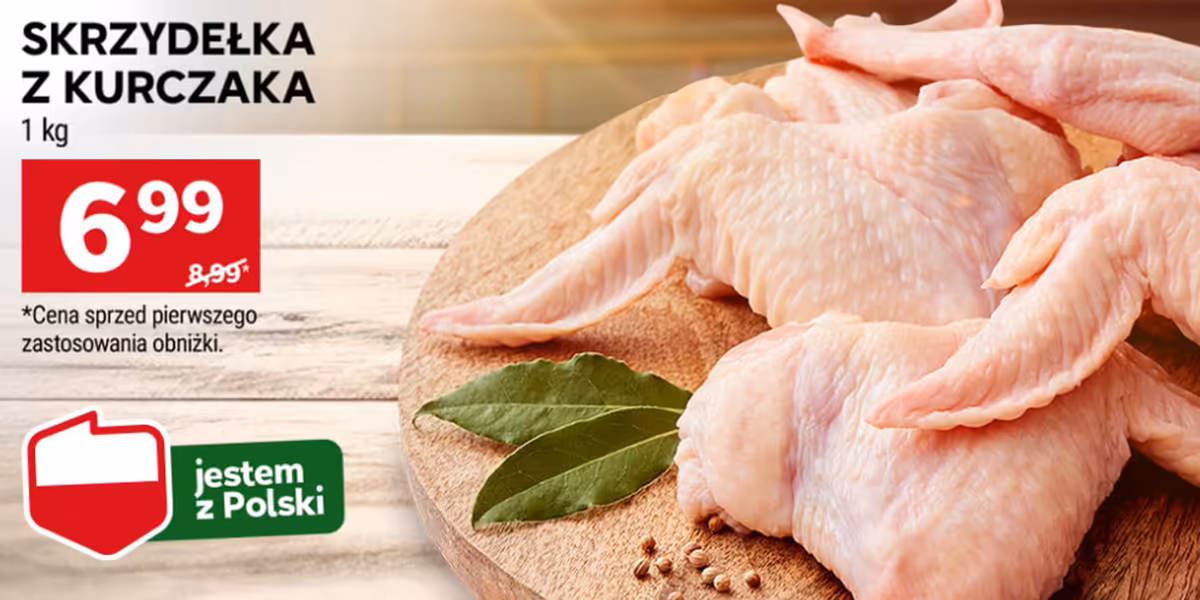 Stokrotka Supermarket: 6,99 zł/kg za skrzydełka z kurczaka