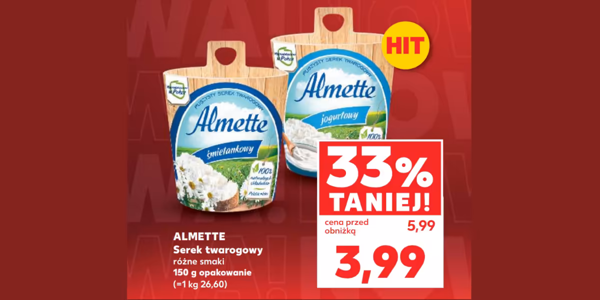 Kaufland: -33% na serek twarogowy Almette
