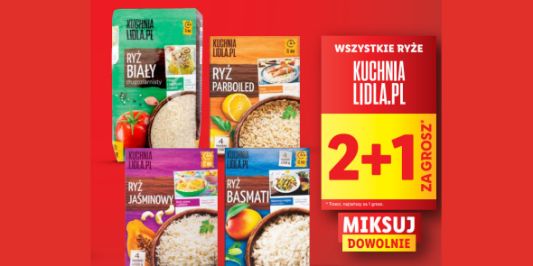 Lidl: 2+1 za GROSZ wszystkie ryże 21.10.2024