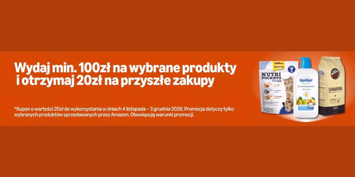 Amazon: KUPON 20 zł na kolejne zakupy
