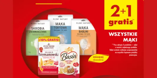 Biedronka: 2+1 GRATIS na wszystkie mąki 03.02.2025