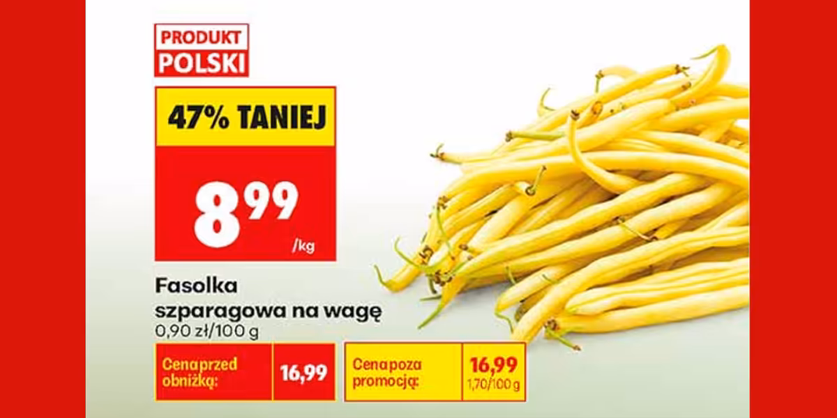 Biedronka: -47% na fasolkę szparagową