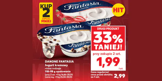 Kaufland: -33% na jogurt kremowy Danone Fantasia 08.05.2025