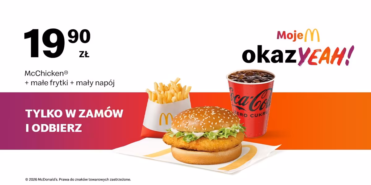 McDonald's: 19,90 zł McChicken®+małe frytki+mały napój