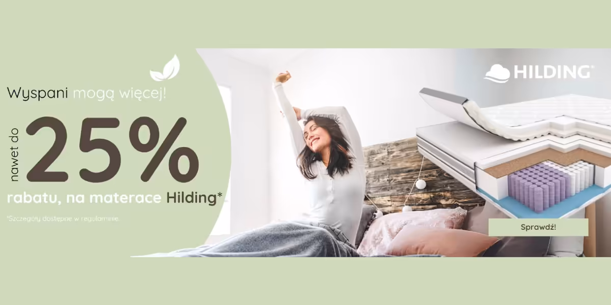 Król Materacy: Do -25% na materace Hilding