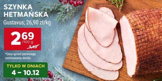 Stokrotka Supermarket: 2,69 zł za Szynkę Hetmańską 04.12.2025