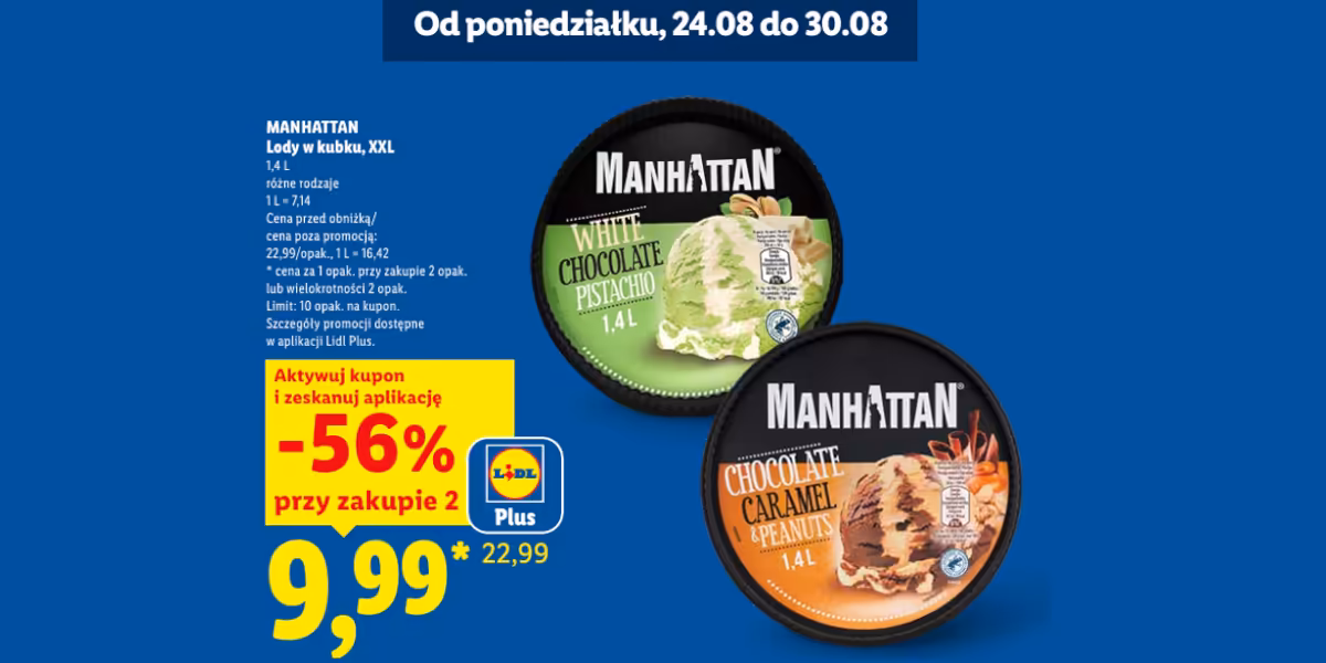 Lidl: -56% na lody Manhattan