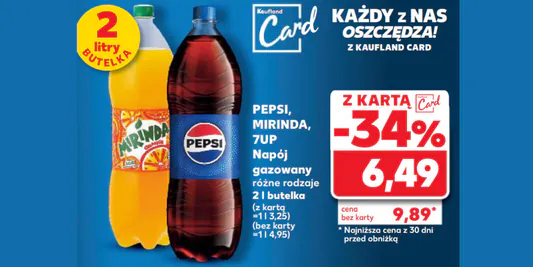 Kaufland: -34% na napoje gazowane Pepsi, Mirinda, 7 Up 08.05.2025