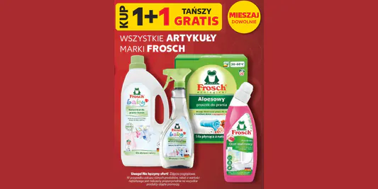 Kaufland: 1+1 GRATIS na wszystkie artykuły marki Frosch 11.06.2026