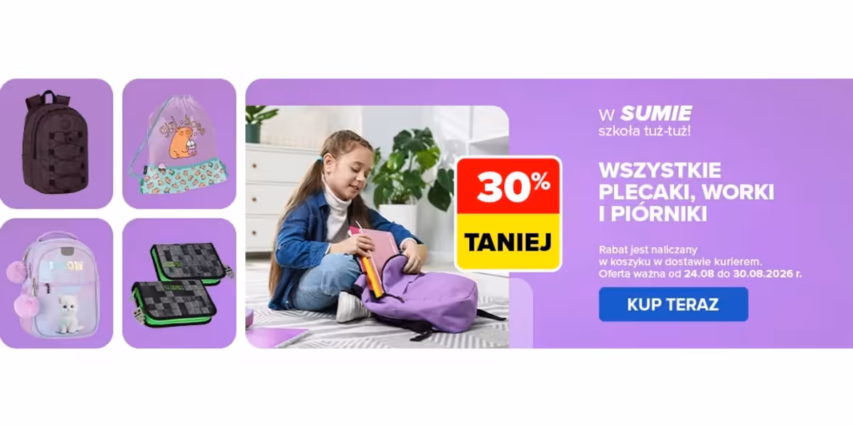 Carrefour: -30% na piórniki, plecaki i worki