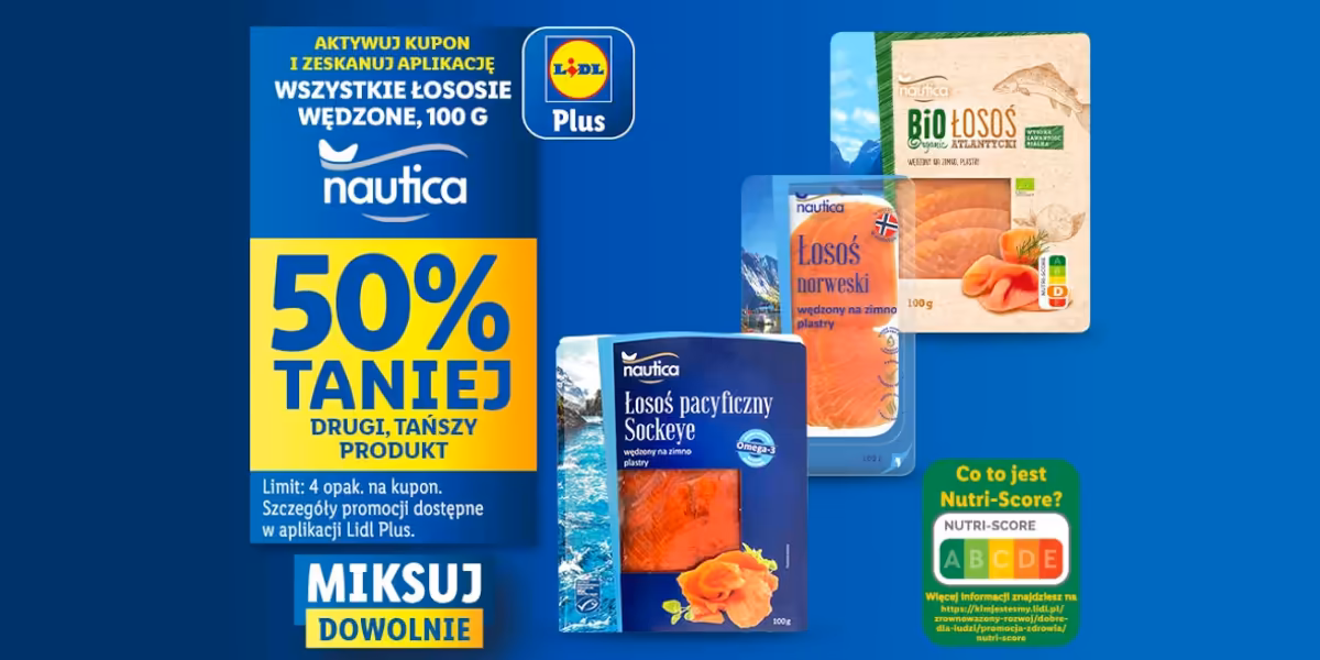 Lidl: KUPON -50% na wszystkie łososie wędzone