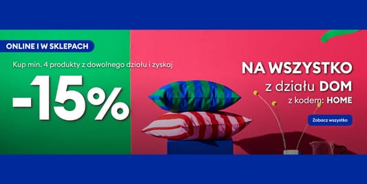 Sinsay: KOD rabatowy -15% na wszystko z działu Home 20.05.2025