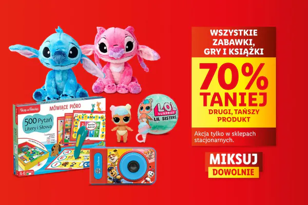 : -70% na zabawki, gry i książki